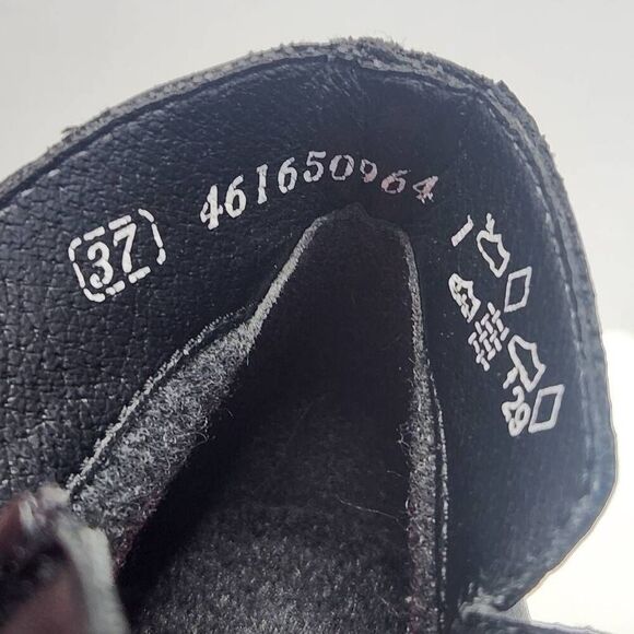 NWT Rieker Womens Black Leather Block Heel Square Toe Ankle Boots Size 37 - Picture 10 of 10